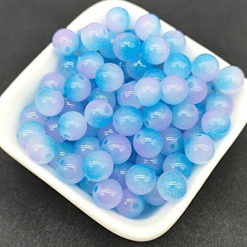 100 Pack 8mm Glass Beads for Jewelry Making, Graduated Color Mix, Bulk DIY Craft Supplies - color: Color4