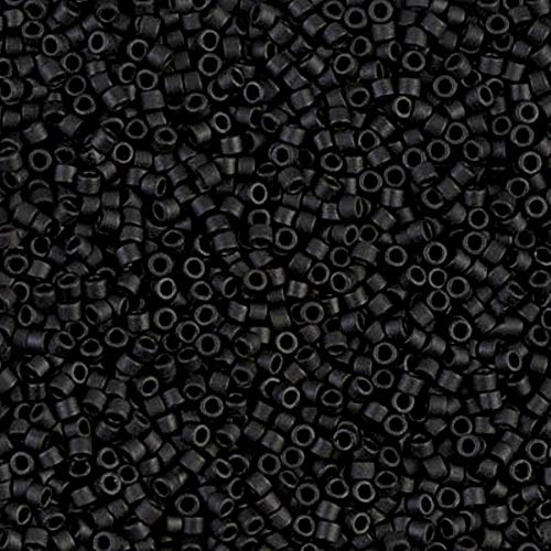 Miyuki Delica Seed Beads Bundle: Size 11/0, Matte Gray Black Collection - DB301, DB307, DB310-3 Tubes of 2" ea