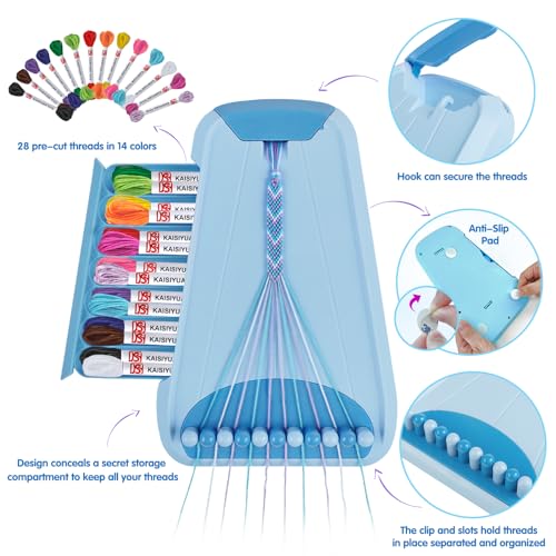 Friendship Bracelet Making Kit for Girls Ages 8-12, Kids Jewelry Making Kit with 28 Pre-Cut Threads and Letter Beads, Arts and Crafts for Kids, Birthday Easter Gifts for 6 7 8 9 10 11 12 Year Old - color: Light Blue