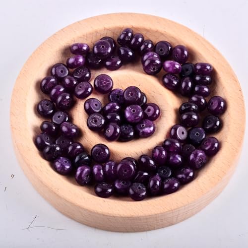 Rondelle Beads for Jewelry Making 5x8mm Natural Stone Beads 1 Strand 15.5inch Lentil Spacer Beads Rondelle Gemstone Bead Semi-Precious Stone Bead for Bracelet Necklace Crafts Amethyst - color: Amethyst Beads