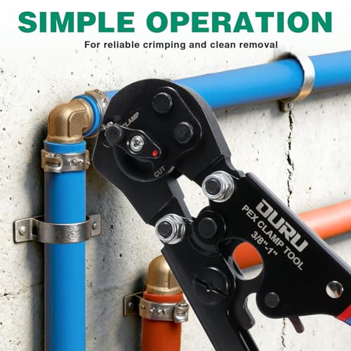 2 IN 1 Ratchet Pex Crimping Tool Pliers Cinch and Remove Combo Function Professional Pex Crimper Long Handle Pex Pinch Tool Pex Pipe Crimp Tool for 3/8" to 1" Stainless Steel Clamps in Plastic Box - style: 2pcs Pex Tool with Box