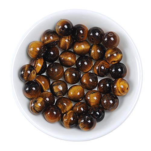 Natural Round AA Tiger Eye Agate Loose Stone Beads Bulk for Jewelry Making 4MM, 6MM, 8MM, 10MM,12MM (8mm) - color: 8mm