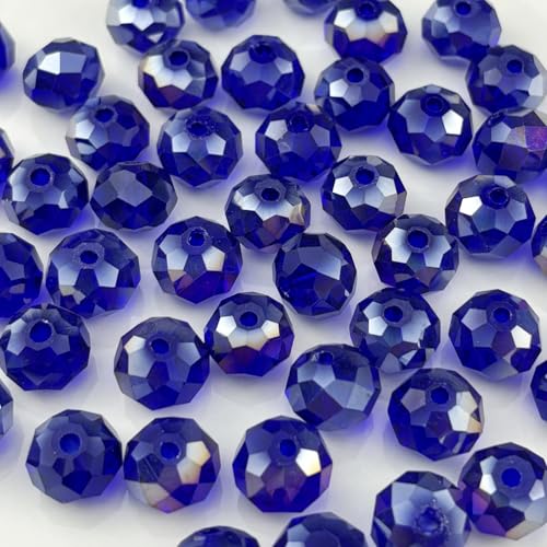 500pcs 3mm Crystal Glass Beads for Crafts Faceted Rondelle Glass Beads for Jewelry Making Crystal Spacer Beads for Necklaces Bracelets Earrings DIY Craft(Dark Blue AB) - color: Dark Blue AB, size: 3mm