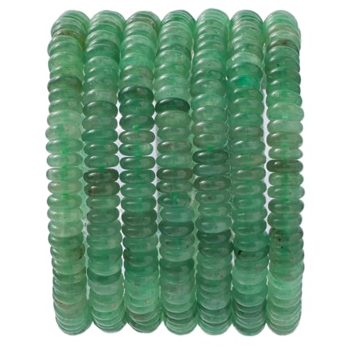 Natural Green Aventurine Disk Stone Spacer Beads 6x2mm 38cm/str Flat Rondelle Loose Semi Gemstone Caps for Making Bracelets Necklace - color: Green Aventurine