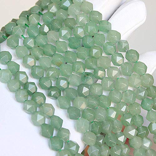 MJDCB Best Sellers Natural Stone Beads Faceted Polygon Green Aventurine Crystal Energy Stone Healing Power for Jewelry Making(8mm) - color: Green Aventurine