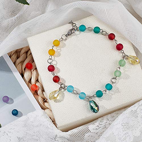 PH PandaHall 1560pcs 24 Color Frosted Glass Beads for Jewelry Making, 6mm Candy Color Frosty Beads Matte Loose Spacer Beads for Friendship Bracelets Necklace Earring Jewelry Making