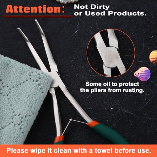 SPEEDWOX Mini Long Nose Pliers Set - Bent, Angled & Regular Needle Nose Pliers for Jewelry Making & Small Object Gripping - style: 2PCS Long Nose Pliers Set
