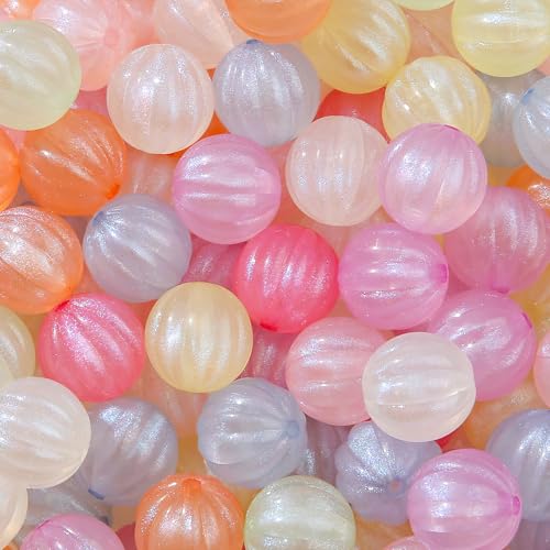 16mm Acrylic Beads 100pcs Cute Colors Spacer Beads Loose Beads for DIY Crafting Necklace Bracelet Jewelry Making Keychain (Pink&Purple) - color: pink&purple