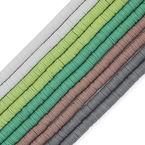 COIRIS Pcs Vinyl Heishi Beads Environmental Handmade Polymer 6mm Clay Spacer Beads for Surfer Chocker Necklace Bracelet Earrings Jewelry Making (RT-5 MIXJ-6) - color: RT-5 MIXJ-6