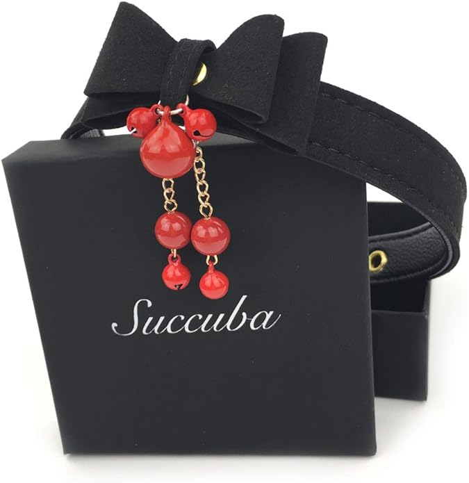 Bell Choker Collar Necklace Lolita Bow Collar Cat Kitty Velvet Necklace