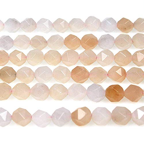 MJDCB Best Sellers Natural Stone Beads Faceted Polygon Pink Aventurine Crystal Energy Stone Healing Power for Jewelry Making(8mm) - color: Pink Aventurine