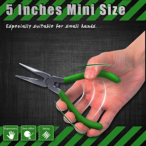 SPEEDWOX 5 Inches Long Nose Pliers with Cutter Mini Jewelry Pliers Small Wire Cutters Professional Jewelry Making Tool Beading Hobby Craft DIY Supplies - style: 5 Inch Long Nose Pliers