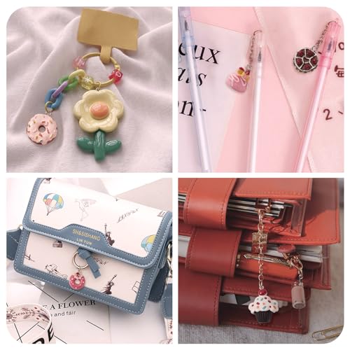 Craftdady Resin Plastic Miniature Food Snack Pendants Charms Ice Drink Juice Pendants Cute Bottle Fruit Keychain Charms Hang Ornament for DIY Craft Earring Bracelet Necklace Jewelry Making - color: Mixed Color Desserts