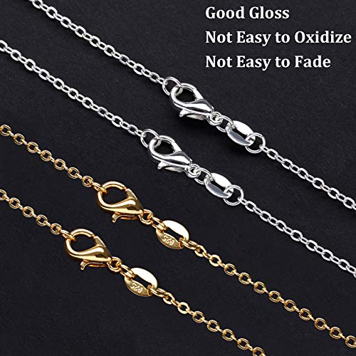 50 Pack Silver Plated Necklace Chains Bulk, Cable Chain Pack for Jewellery Making - color: Gold, size: 18 Inch