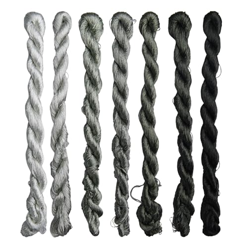 Natural 100% Silk Thread, Handmade Embroidery Thread Silk Floss 7 Colors 110m Each (66) - color: 66