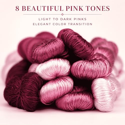 Natural 100% Silk Thread, Handmade Embroidery Thread Silk Floss 8 Colors 110m Each (80) - color: 80