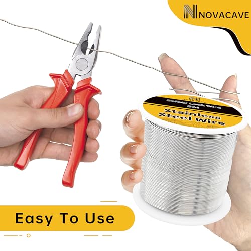 20 Gauge Stainless Steel Wire (370Ft 0.8MM), 1lb Spool, for Jewelry Making - size: 0.8 MM