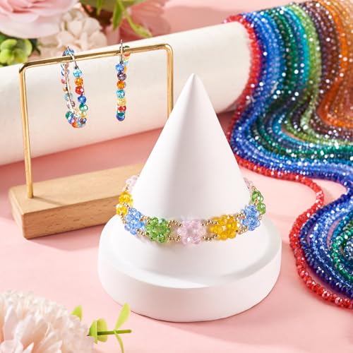 Craftdady 25 Strands Faceted Rondelle Glass Beads 4 mm Colorful Briolette Glass Crystal Spacer Beads Tiny Loose Beads for Bracelet Necklace Jewelry Making DIY Supplies - size: 4mm