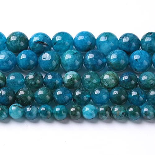 90PCS 8MM Blue Apatite Spacer Loose Beads for Jewelry Making DIY Bracelet Necklace 2 Strands - color: Apatite, size: 8mm (2 strands)