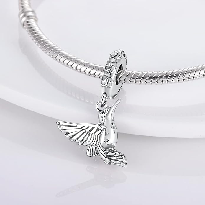 MULA 925 Sterling Silver Charms for Bracelets and Necklaces Airplane Passport Dangle Pendants Beads Butterfly Dragonfly Charms Jewelry Charm for Women