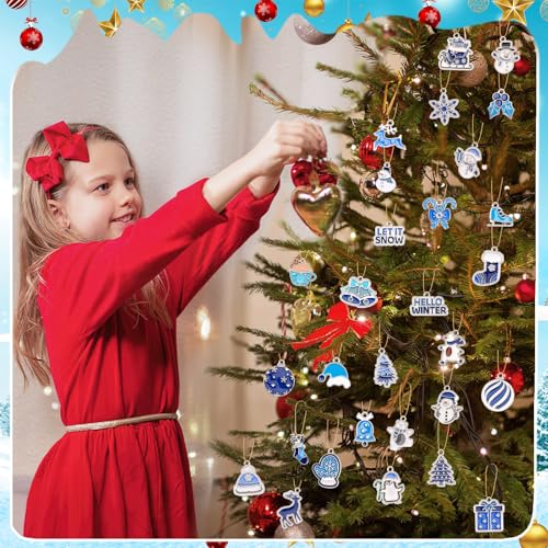 SANNIX 110Pcs/55 Pairs Christmas Winter Charms, Winter Charms for Jewelry Making, Assorted Snowflake Penguin Snowman Polar Bear Gold Enamel Charm Pendants for DIY Bracelet Necklaces Earrings Craft - style: Winter Charms