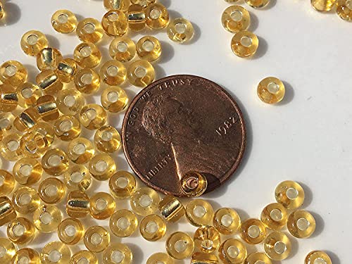 Czech Glass Seed Beads Size:6/0 40 gr / 1.4 oz… (Gold Silver Lined) - color: Gold Silver LIned
