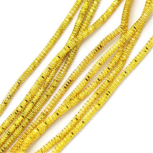 ECYC Ltd 10g 1.5mm French Bullion Wire, Spiral Copper Coil Wire French Coil Embroidery Wire French Metallic Wire Flexible Jewelry Wire for Embroidery, Beading, Jewelry Making, Garment Design - color: Gold