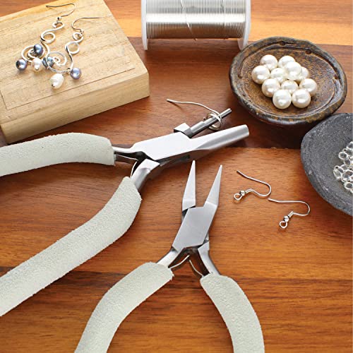 The Beadsmith Flat Nose Plier, 6.25 inches (159mm), Polished Steel Head with Comfort Grip Handle & Double-leaf Spring - style: Flat Nose