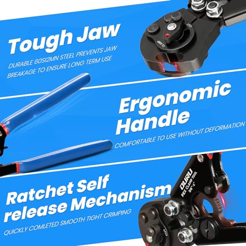 OURU 2 IN 1 Ratchet Pex Crimping Tool Cinch and Remove Combo Function Pex Pipe Crimp Tool from 3/8" to 1" Pex Crimper with Pex Cutter and Stainless Steel Pex Clamps 1/2" 25PCS,3/4" 10PCS - style: 2pcs Pex Tool Kit