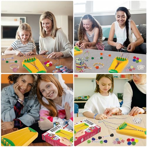 Friendship Bracelet Making Kit for Girls Ages 8-12, Kids Jewelry Making Kit with 28 Pre-Cut Threads and Letter Beads, Arts and Crafts for Kids, Birthday Easter Gifts for 6 7 8 9 10 11 12 Year Old - color: Green