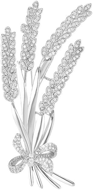 Handmade 14K Gold Bow and Ear Design Brooch, Pastoral Elegant Wheat Design Moissanite Corsage, Delicate Gift for Her