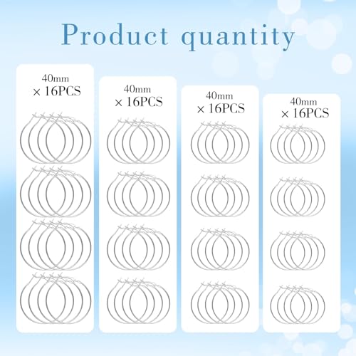 Hoop Earring Findings Stainless Steel Earrings Beading Round Earrings Open Beading Hoop for Jewelry Making DIY Crafts Art Creation (siliver (25/30/35/40mm) - color: siliver (25/30/35/40mm）