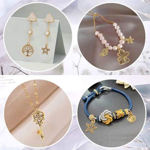 YouLuo 100Pcs Bracelet Charms for Jewelry Making Wholesale Bulk Jewelry Making Bracelets Charm KC Gold Alloy Charm Pendants and Gold Plated Enamel Charms Pendants for Bracelet Necklace - color: KC Gold