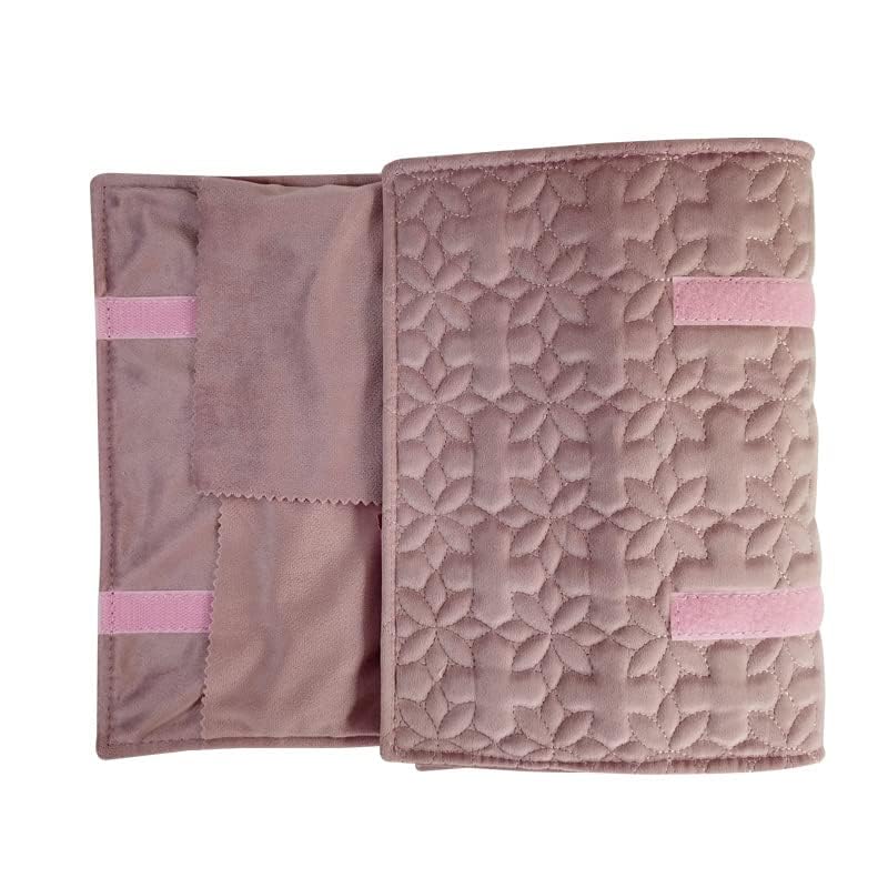 Portable Jewelry Roll Untangled Secure Necklace Travel Storage Bag Displays Holder 16 Chain (Embroidery Pink Velvet) - color: Embroidery Pink Velvet