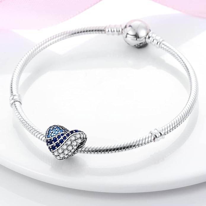 Parmuz 925 Sterling Silver Charm for Bracelet Necklace Dangle Love Mom Ocean travel Butterfly Party Charm Beads Pendants DIY Jewelry for Women