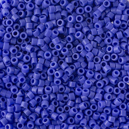 Miyuki Delica Seed Beads Bundle: Size 11/0, Blue Opaque Palette Collection DB1137, DB1138, DB1497-3 Tubes of 7.2 Grams ea
