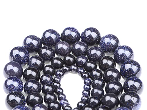 Bymitel 90 pcs Genuine Real Round Loose Stone Beads Gemstone Spacers for Charm DIY Jewelry Making 15.5" per Strand 4mm (Blue Sandstone, 4mm) - color: Blue Sandstone, size: 4mm
