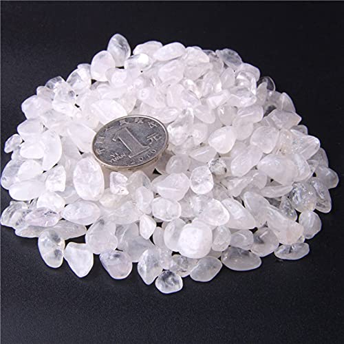 Natural 500 pcs White Stone No Hole Undrilled Irregular Chip Gemstone Beads Rock Gravel Crystal Tumble Minerals Gravel Specimen Energy Decorative Stone Fish Tank Stone - color: White Stone