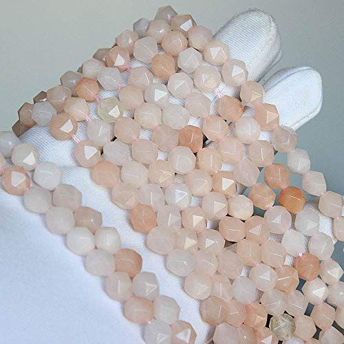 MJDCB Best Sellers Natural Stone Beads Faceted Polygon Pink Aventurine Crystal Energy Stone Healing Power for Jewelry Making(8mm) - color: Pink Aventurine