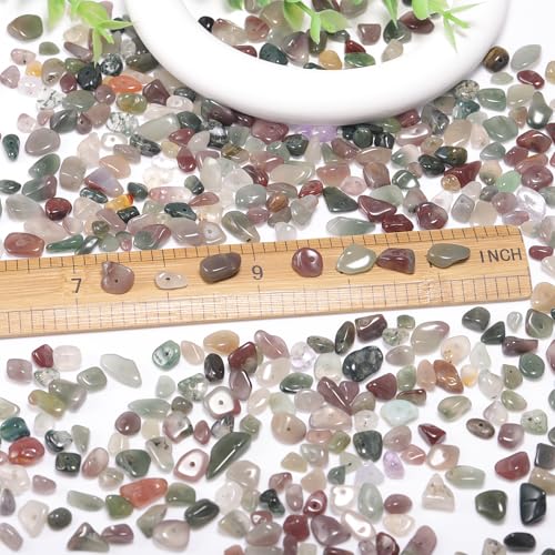 400pcs Natural Chip Stone Beads for Jewelry Making Purple Green Agate 5-8mm Irregular Gemstones Healing Crystal Loose Rocks Bead Hole Drilled for Bracelet Making DIY Art Crafts - color: Purple Green Agate(2 Strands-62")