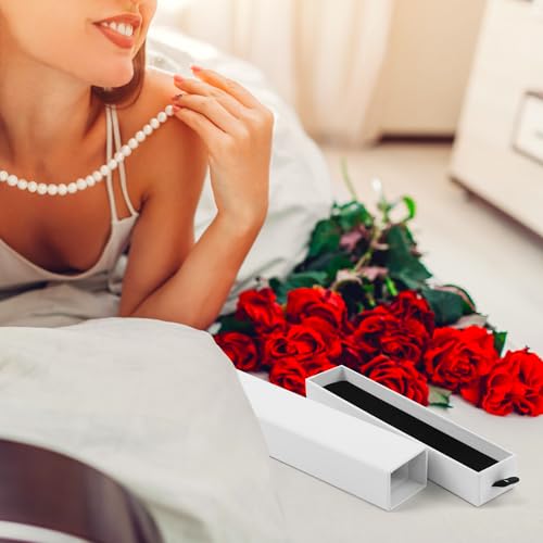 Lainrrew Jewelry Gift Box, Luxury 12-Pack Jewelry Gift Box Velvet-Lined, Compact Drawer Style for Earrings & Rings, Stylish Necklace Bracelet Organizer, 8.3x1.8x1.4 Inches (White) - color: White