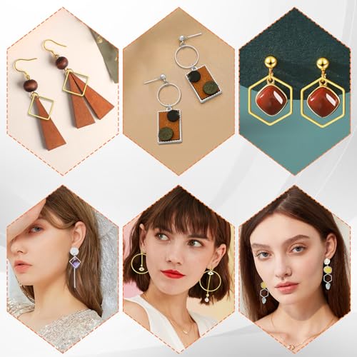 144pcs Earring Hoops for Jewelry Making, 3 Shapes Earrings Findings Hoops Beading Hoop Earrings Hypoallergenic Square Teardrop Round Earring Findings for DIY Craft Accessories Supplies(Gold&Silver) - color: 144PCS;Teardrop,Square,Round;Gold,Silver