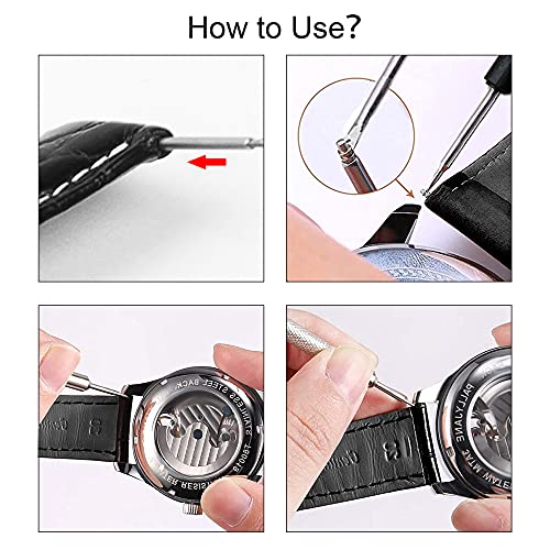 Spring Bar Tool, Watch Band Tool Set, Watch Wrist Bands Strap Removal Repair Fix Kit with Extra 3 Tips Pins & 40PCS Heavy Duty Stainless Steel Pins - color: 45pcs Silver