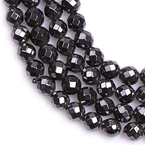 HAAMIIQII 100pcs 4mm Natural Black Hematite Loose Gemstone Beads Faceted Round Spacer Stone Beads for Jewelry Making DIY Bracelets Necklaces Crafting - color: Faceted Round, size: 4mm
