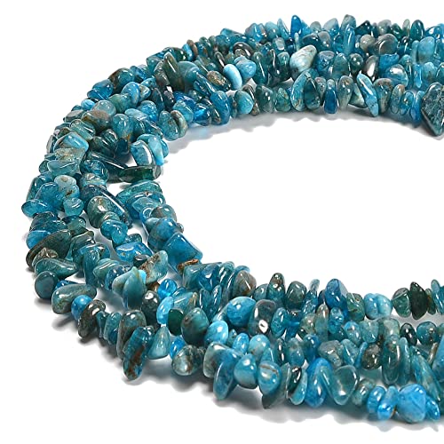 5-8mm Natural Blue Apatite Gemstone Chips Loose Beads Semi Precious for Jewelry Making DIY Handmade Craft Supplies 1 Strand per Bag Approxi 34" - color: Blue Apatite Chips