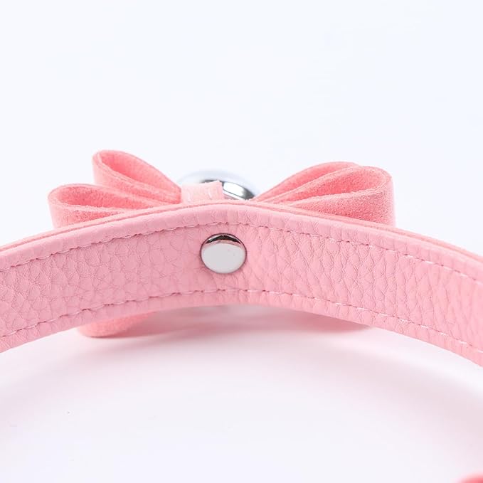 Destiny Love Bell Padlock Choker Collar Necklace Lolita Bow Collar Cat Kitty Velvet Necklace with Heart Lock and Key with Box for Women and Men