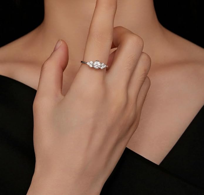 S925 Sterling Silver Women's Engagement Rings,Chic Diamond Ring for Women, 1.26 ct Heart Cut VVS1 D-Color, Great for Mother's Day