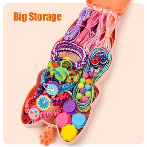 FUNiOi Bracelet Making Kit for Girls 8-10 12 Year Old - DIY Friendship Bracelets Crafts Toys for Kids Ages 6, 7+, Cool Birthday Gift Idea - Cute Squirrel Appearance Bracelet String Maker - size: Friendship Bracelet Kit
