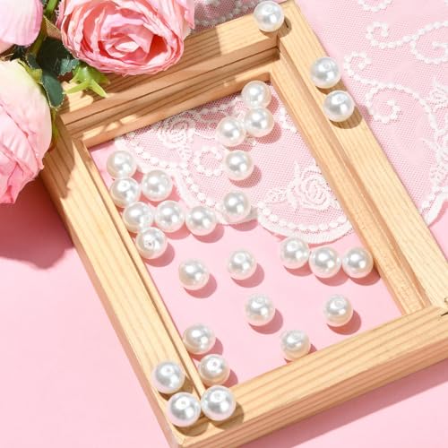 DanLingJewelry 70Pcs 12mm White Glass Pearl Beads Imitation Pearl Round Beads for DIY Craft Necklaces Bracelets Jewelry Making - color: 70pcs - Glass Pearl