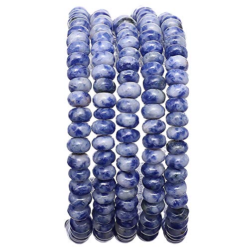 BEADIA Natural Blue Sodalite Stone Rondelle 4x6mm Loose Semi Gemstone Beads for Jewelry Making 38cm - color: Blue Sodalite Rondelle, size: 4x6mm